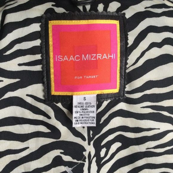 ISAAC MIZRAHI 100% genuine leather women jacket size S - Picture 8 of 9